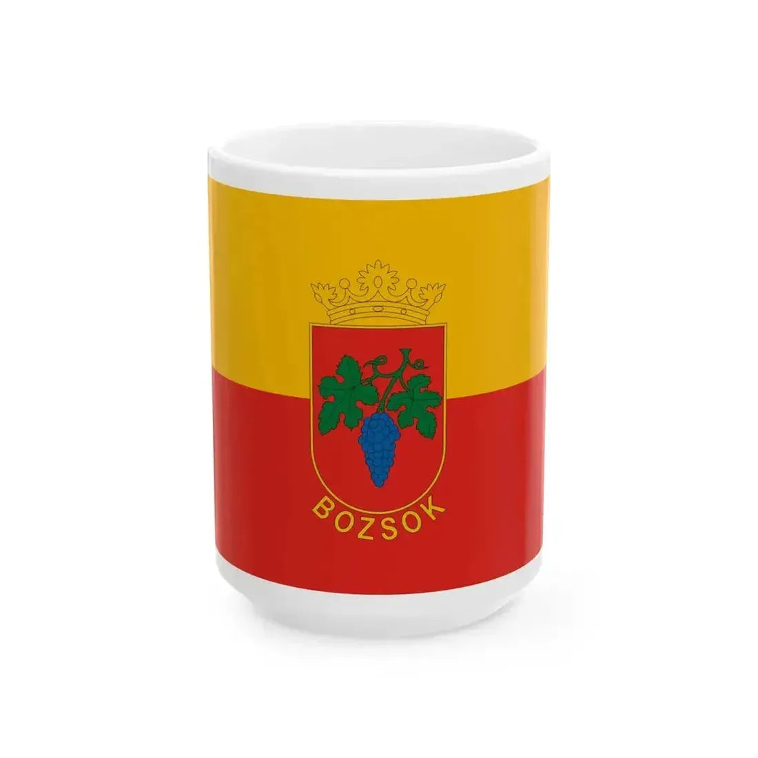 Flag of Bozsok (Hungary) White Coffee Mug 15oz - Go Mug Yourself