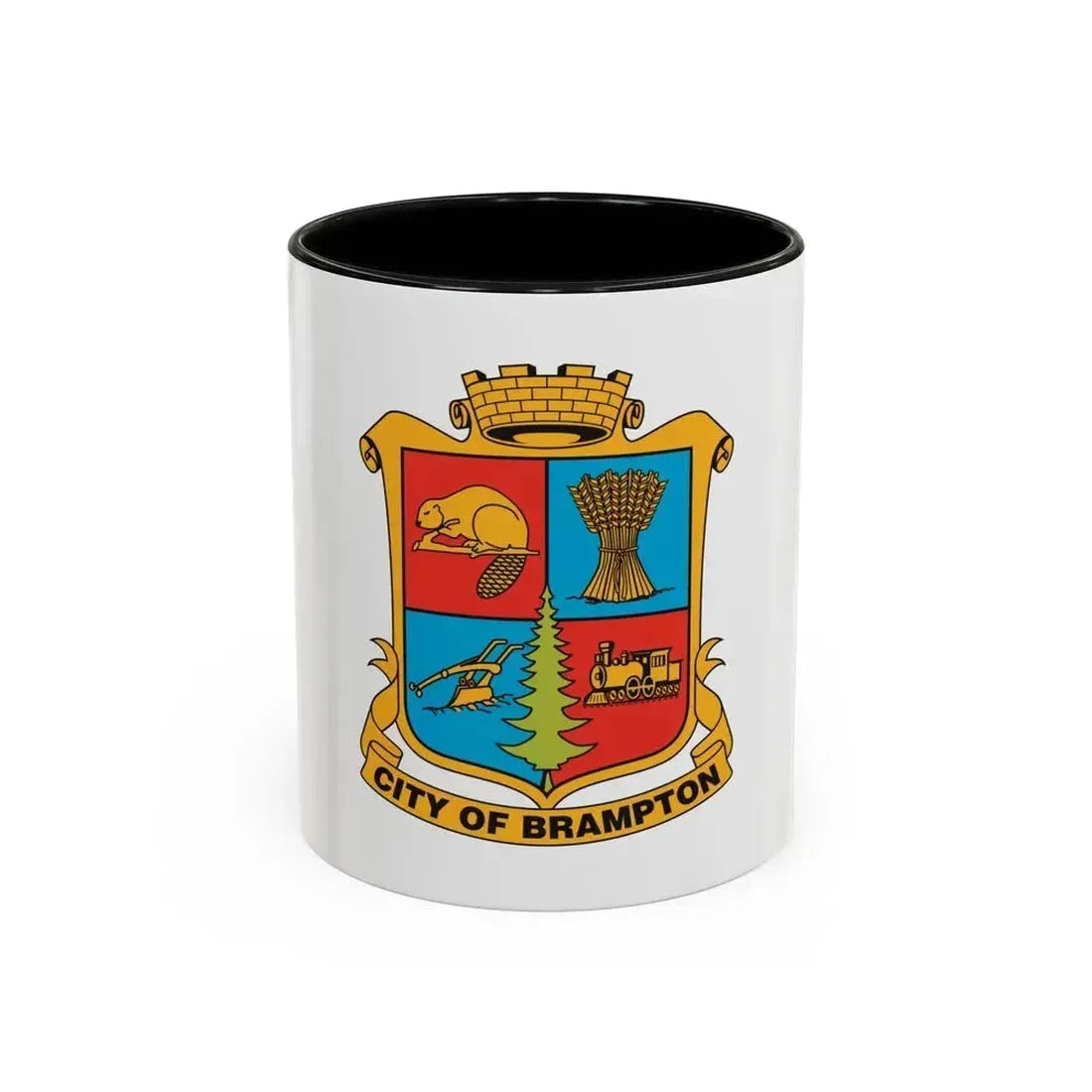 Flag of Brampton Canada - Accent Coffee Mug 11oz Black - Go Mug Yourself