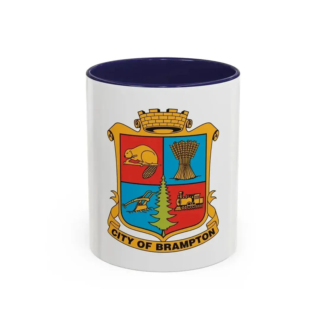 Flag of Brampton Canada - Accent Coffee Mug 11oz Navy - Go Mug Yourself