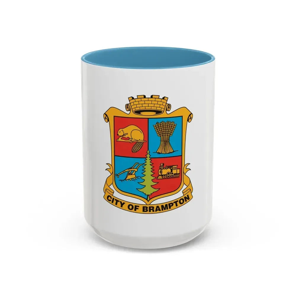 Flag of Brampton Canada - Accent Coffee Mug 15oz Light Blue - Go Mug Yourself