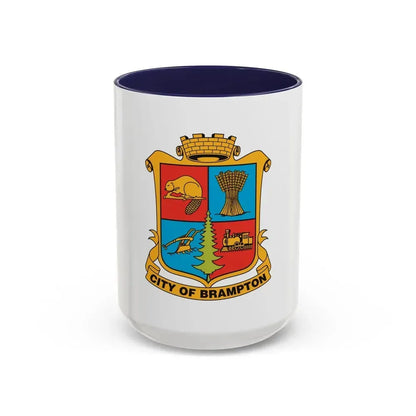 Flag of Brampton Canada - Accent Coffee Mug 15oz Navy - Go Mug Yourself