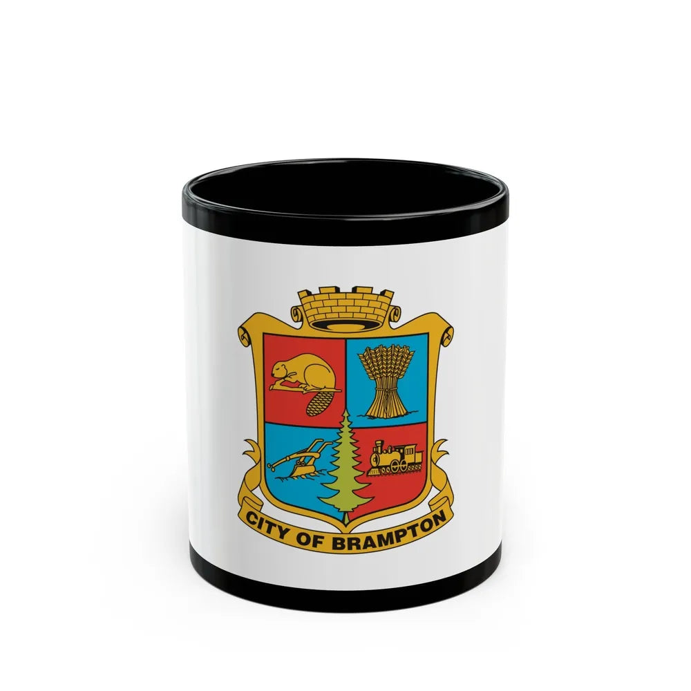 Flag of Brampton Canada - Black Coffee Mug-11oz-Go Mug Yourself