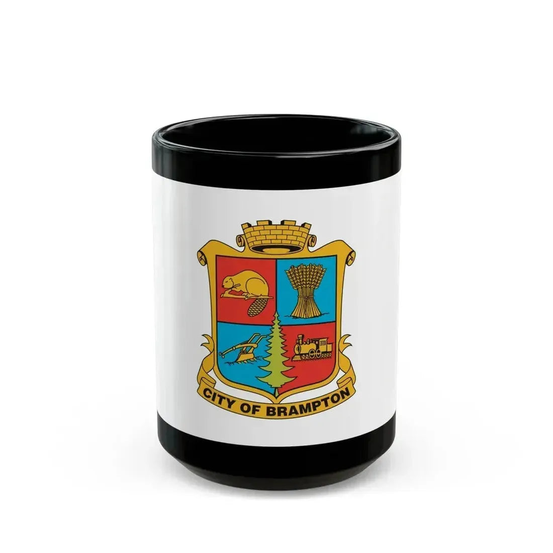 Flag of Brampton Canada - Black Coffee Mug 15oz - Go Mug Yourself