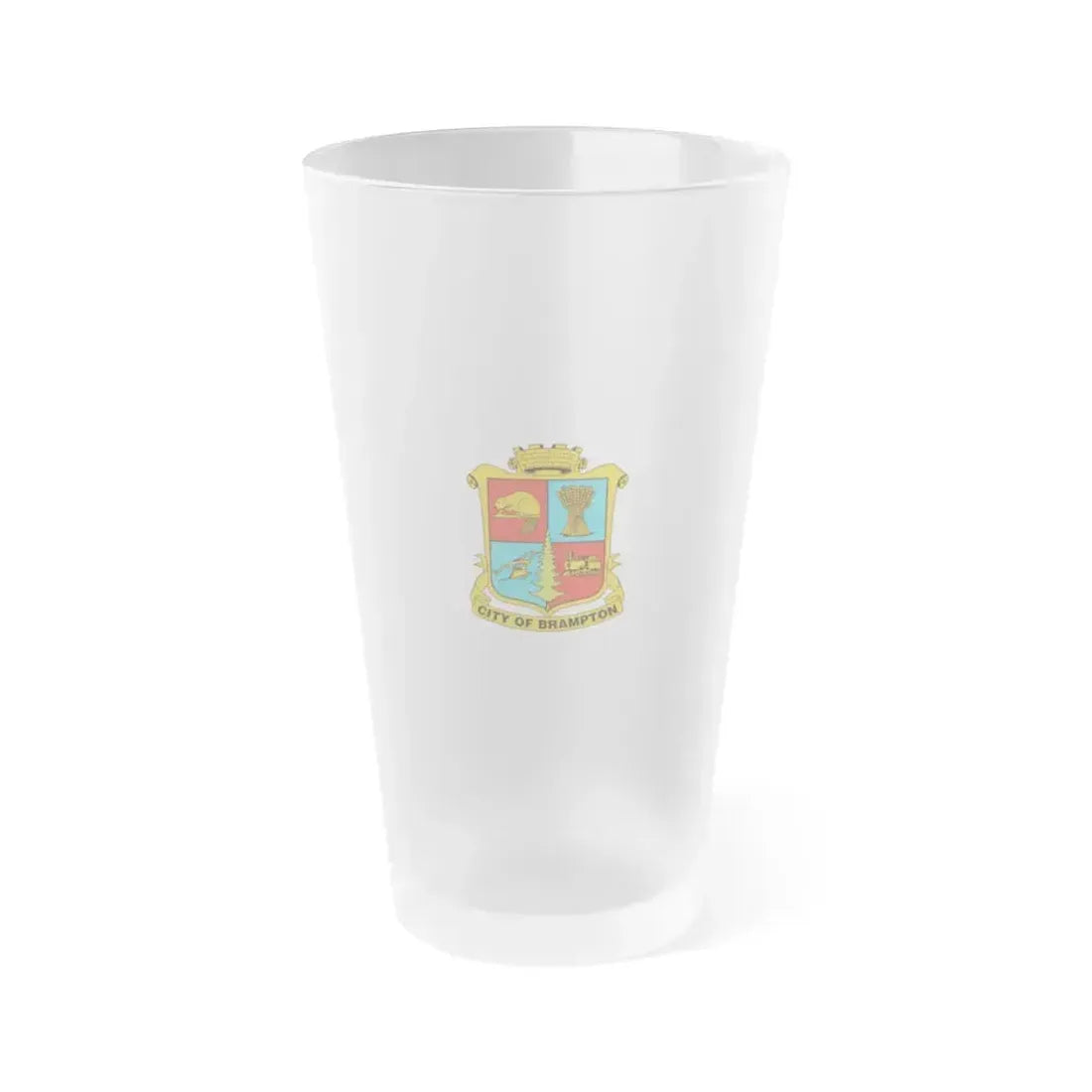 Flag of Brampton Canada - Frosted Pint Glass 16oz 16oz Frosted - Go Mug Yourself