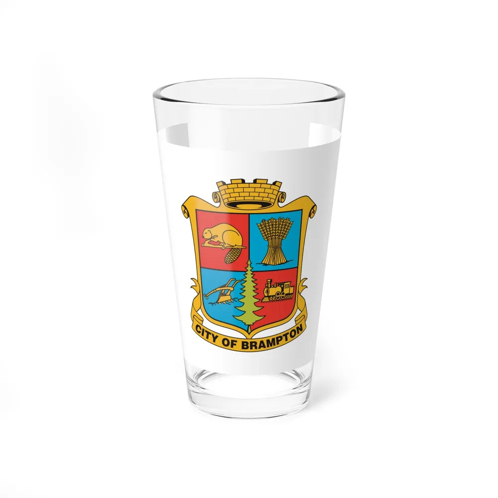 Flag of Brampton Canada - Pint Glass 16oz-16oz-Go Mug Yourself