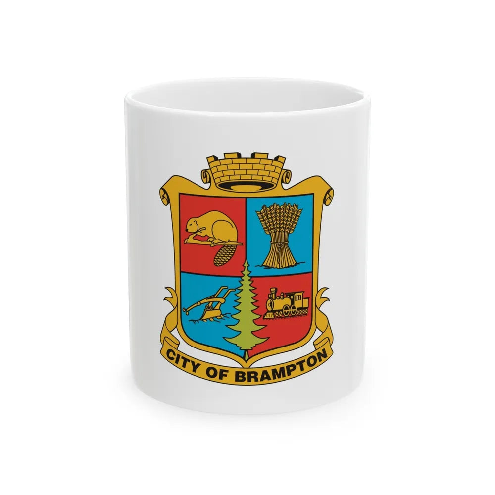 Flag of Brampton Canada - White Coffee Mug-11oz-Go Mug Yourself