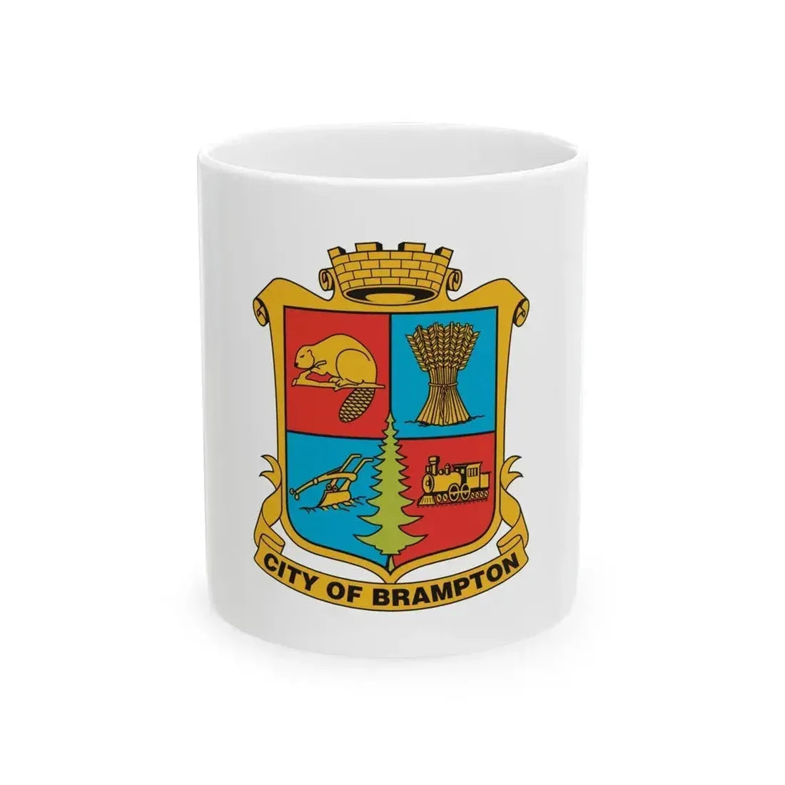 Flag of Brampton Canada - White Coffee Mug 11oz - Go Mug Yourself