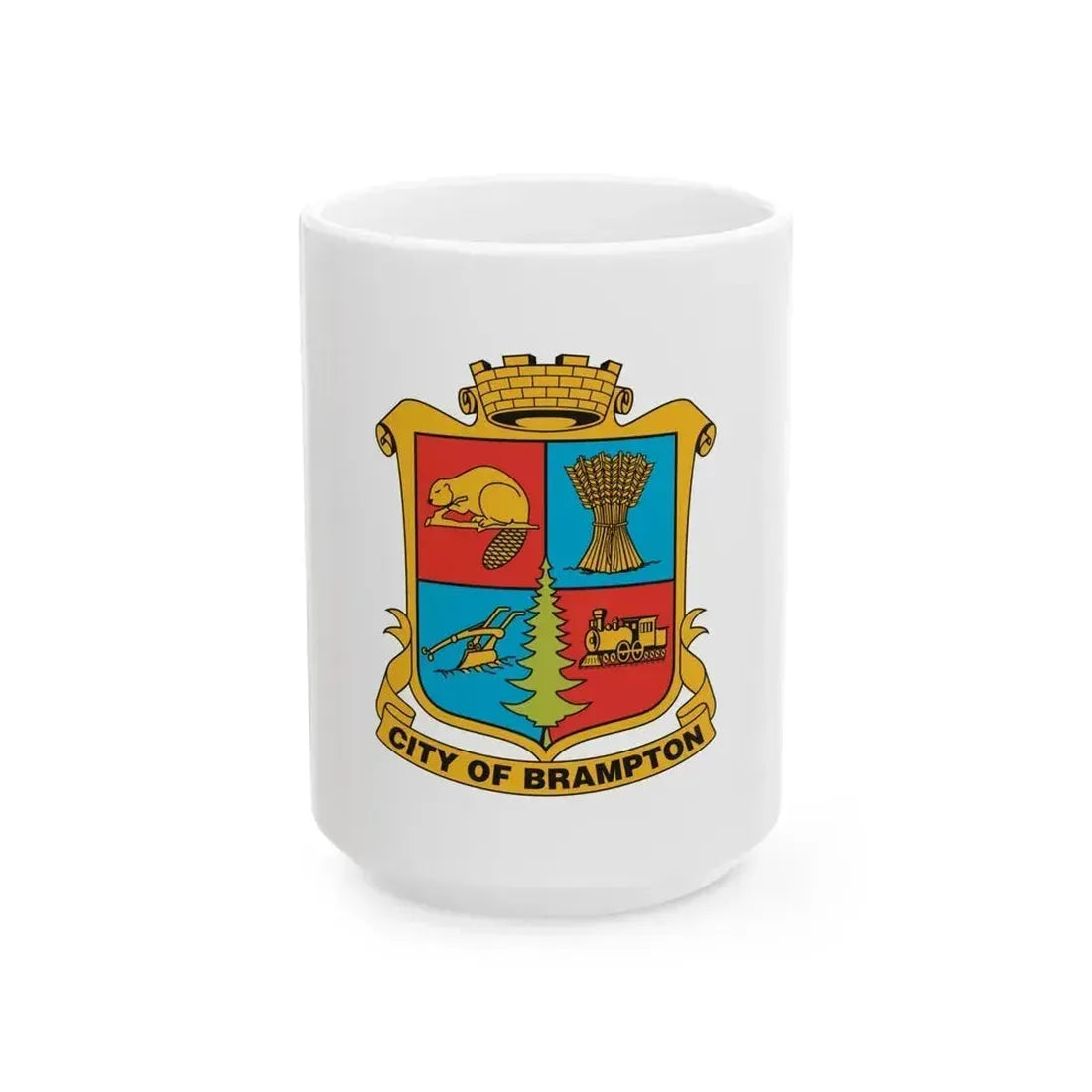 Flag of Brampton Canada - White Coffee Mug 15oz - Go Mug Yourself