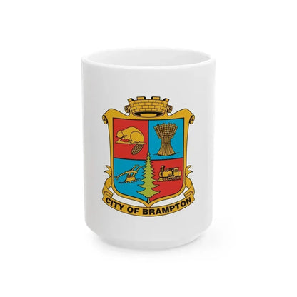 Flag of Brampton Canada - White Coffee Mug 15oz - Go Mug Yourself
