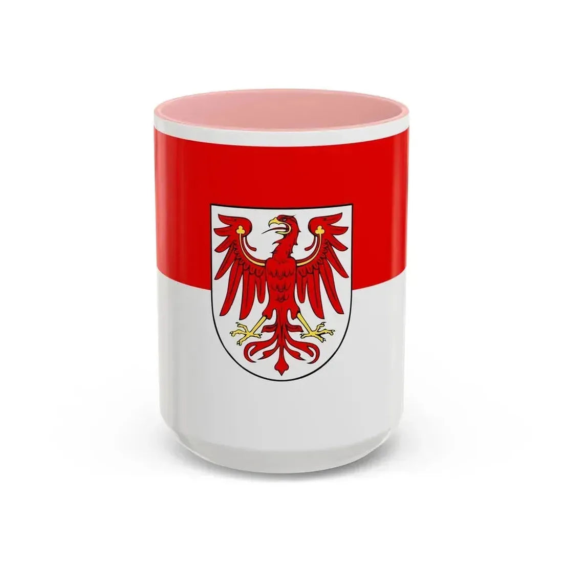 Flag of Brandenburg Germany - Accent Coffee Mug 15oz Pink - Go Mug Yourself