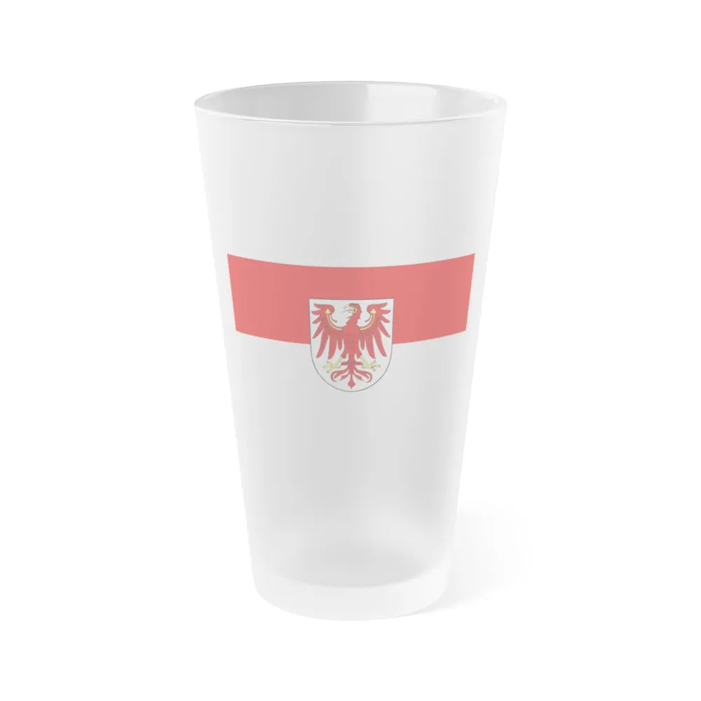 Flag of Brandenburg Germany - Frosted Pint Glass 16oz-16oz-Frosted-Go Mug Yourself