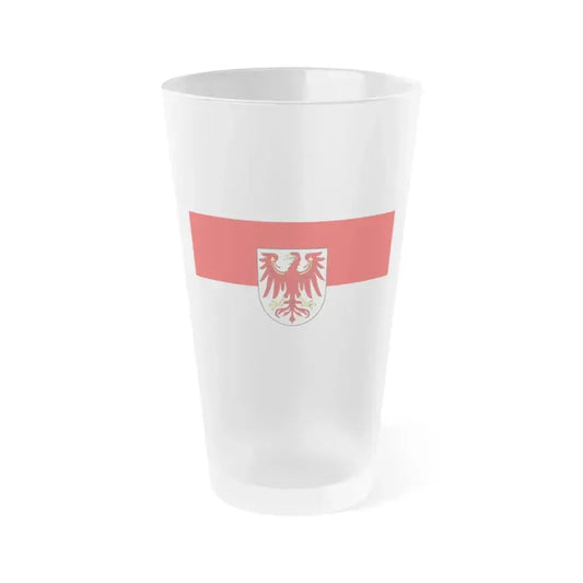 Flag of Brandenburg Germany - Frosted Pint Glass 16oz 16oz Frosted - Go Mug Yourself