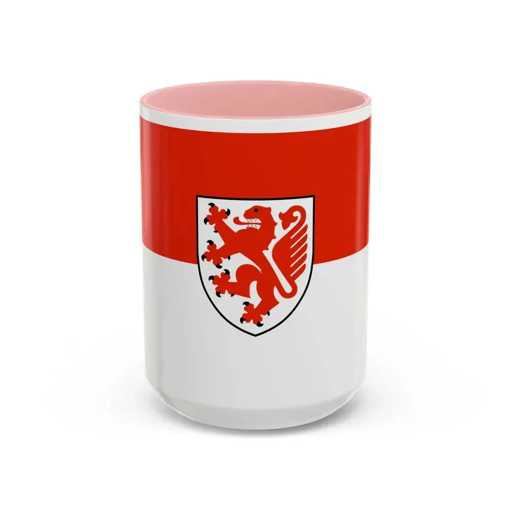 Flag of Braunschweig Germany - Accent Coffee Mug 15oz Pink - Go Mug Yourself