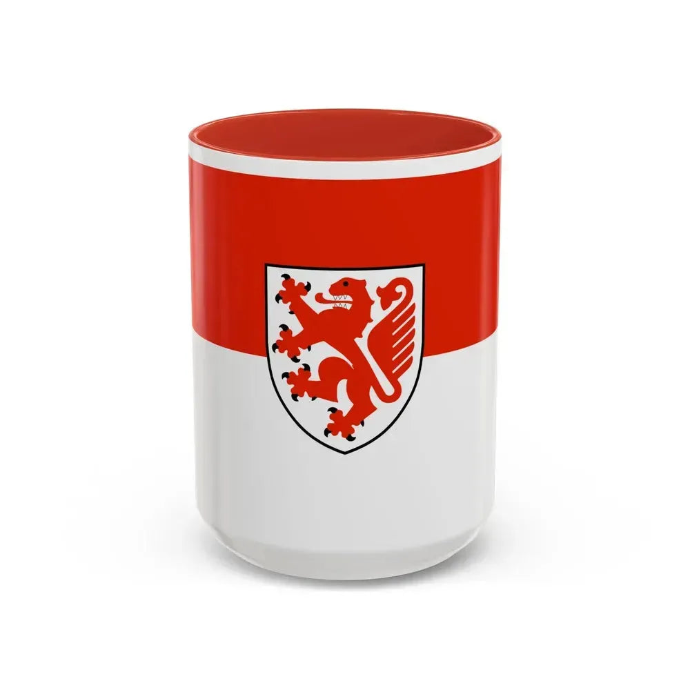 Flag of Braunschweig Germany - Accent Coffee Mug 15oz Red - Go Mug Yourself