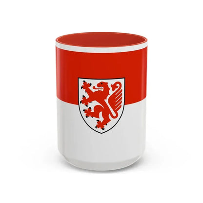 Flag of Braunschweig Germany - Accent Coffee Mug 15oz Red - Go Mug Yourself