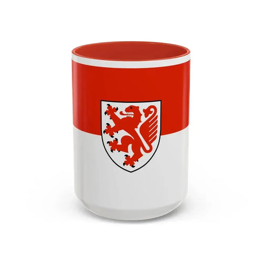 Flag of Braunschweig Germany - Accent Coffee Mug 15oz Red - Go Mug Yourself