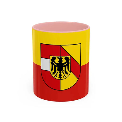 Flag of Breisgau Hochschwarzwald Germany - Accent Coffee Mug 11oz Pink - Go Mug Yourself