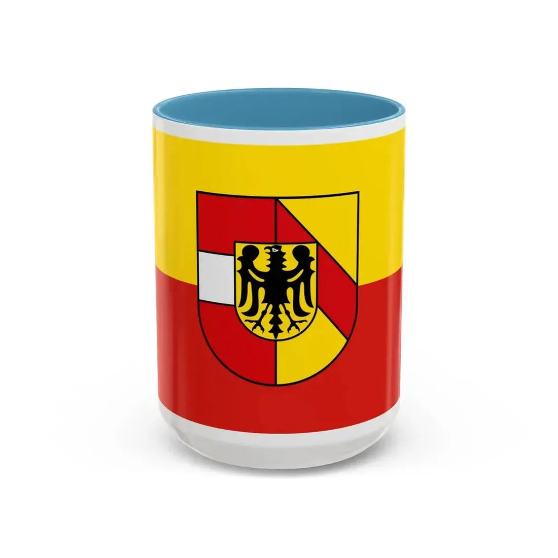 Flag of Breisgau Hochschwarzwald Germany - Accent Coffee Mug 15oz Light Blue - Go Mug Yourself
