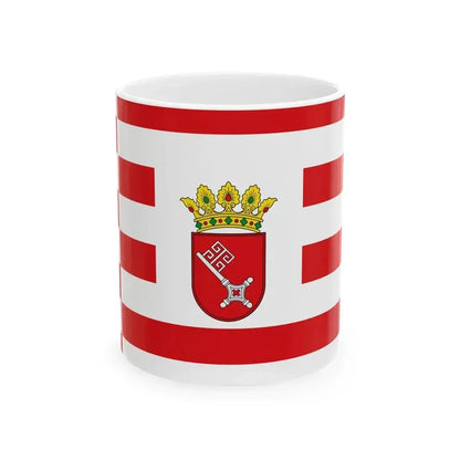 Flag of Bremen middle arms (Germany) White Coffee Mug 11oz - Go Mug Yourself