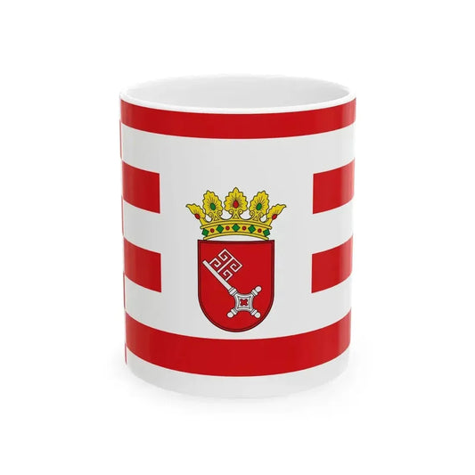 Flag of Bremen middle arms (Germany) White Coffee Mug 11oz - Go Mug Yourself