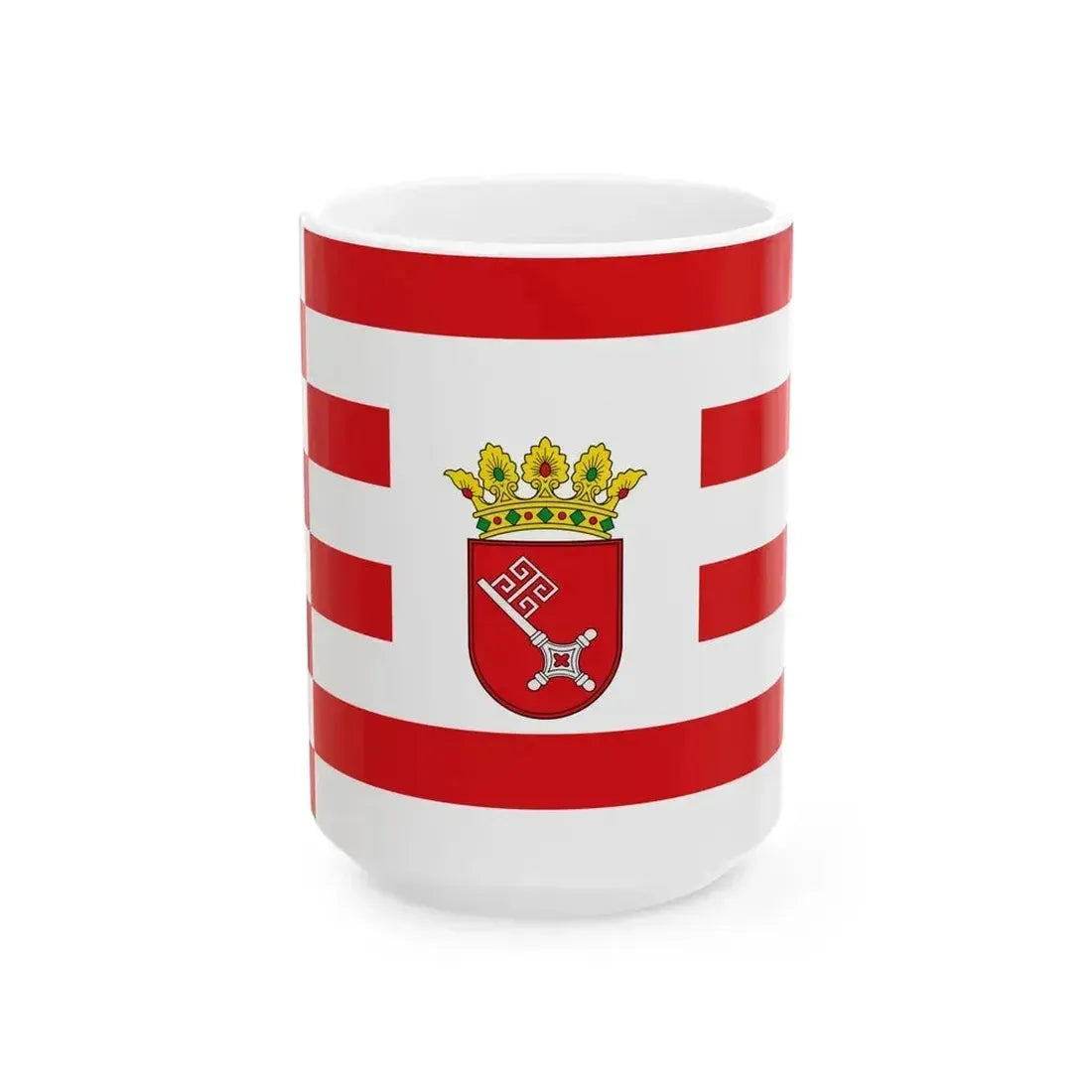 Flag of Bremen middle arms (Germany) White Coffee Mug 15oz - Go Mug Yourself