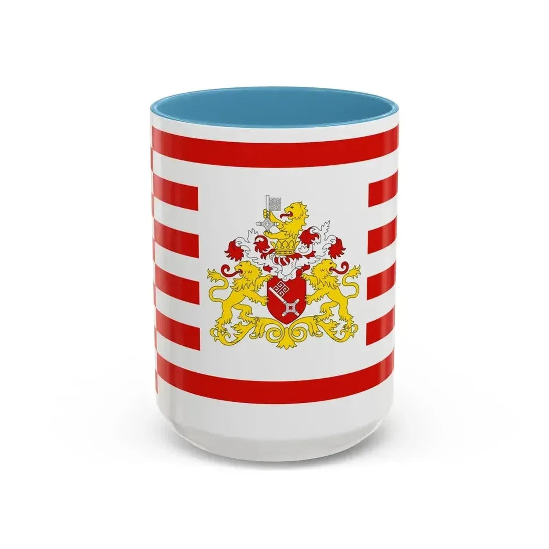 Flag of Bremen with flag arms Germany - Accent Coffee Mug 15oz Light Blue - Go Mug Yourself