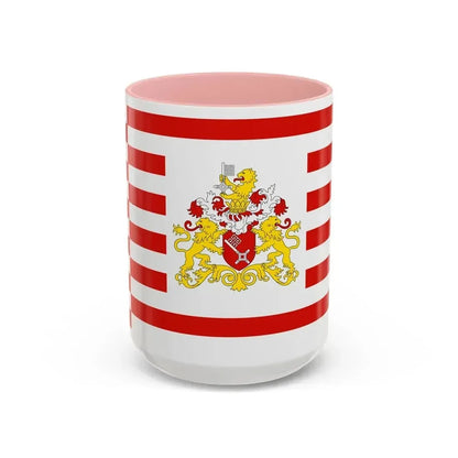 Flag of Bremen with flag arms Germany - Accent Coffee Mug 15oz Pink - Go Mug Yourself