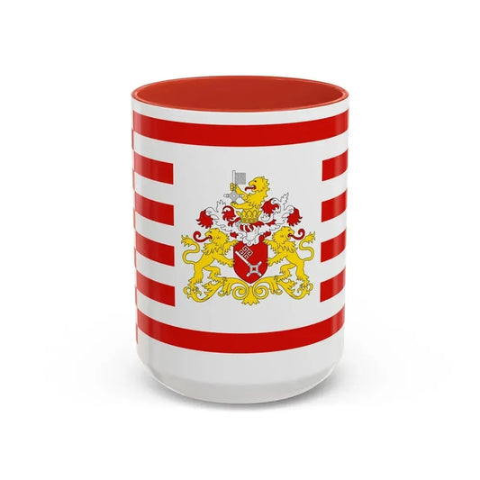 Flag of Bremen with flag arms Germany - Accent Coffee Mug 15oz Red - Go Mug Yourself