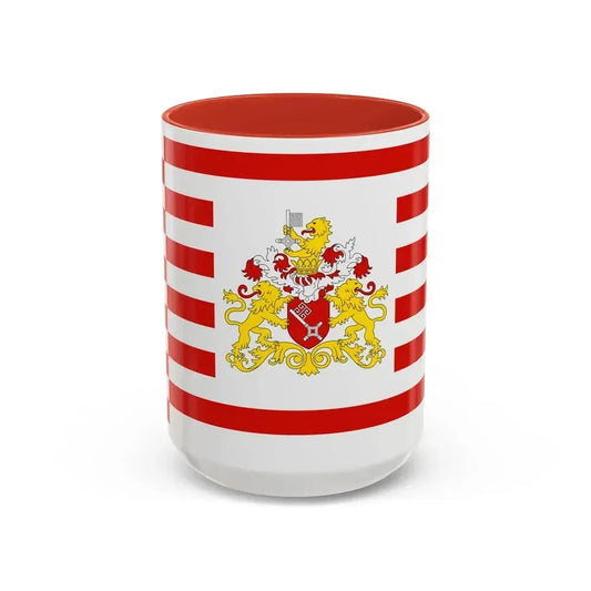 Flag of Bremen with flag arms Germany - Accent Coffee Mug 15oz Red - Go Mug Yourself