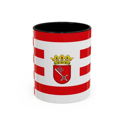 Flag of Bremen with middle arms Germany - Accent Coffee Mug 11oz Black - Go Mug Yourself