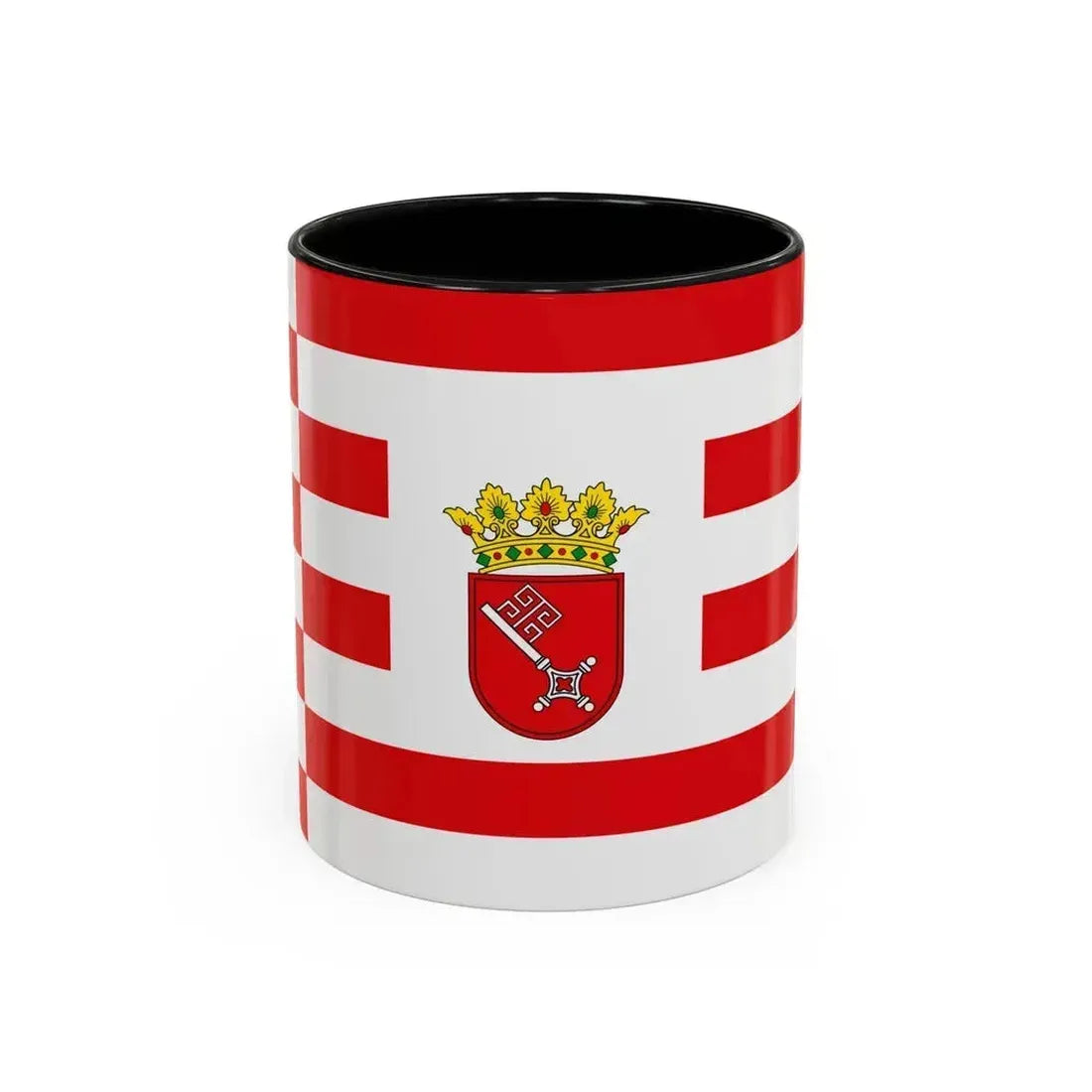 Flag of Bremen with middle arms Germany - Accent Coffee Mug 11oz Black - Go Mug Yourself
