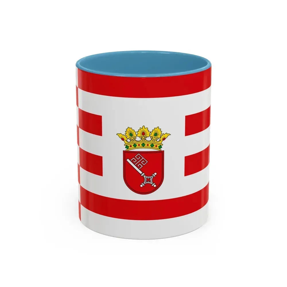 Flag of Bremen with middle arms Germany - Accent Coffee Mug 11oz Light Blue - Go Mug Yourself