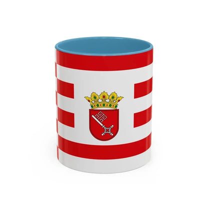 Flag of Bremen with middle arms Germany - Accent Coffee Mug 11oz Light Blue - Go Mug Yourself