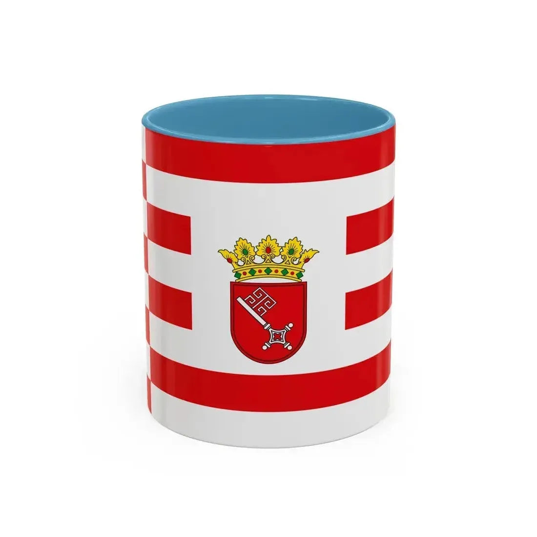 Flag of Bremen with middle arms Germany - Accent Coffee Mug 11oz Light Blue - Go Mug Yourself