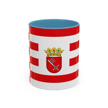 Flag of Bremen with middle arms Germany - Accent Coffee Mug 11oz Light Blue - Go Mug Yourself