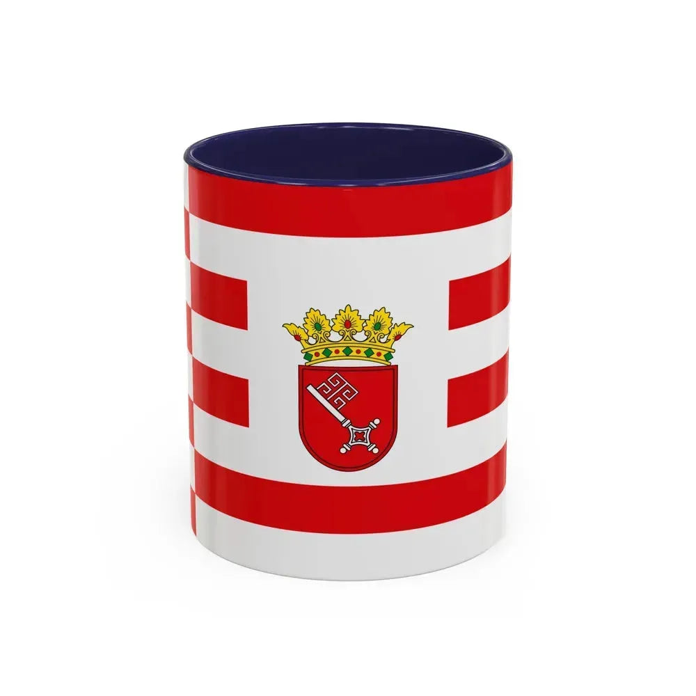 Flag of Bremen with middle arms Germany - Accent Coffee Mug 11oz Navy - Go Mug Yourself