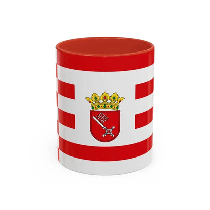 Flag of Bremen with middle arms Germany - Accent Coffee Mug 11oz Red - Go Mug Yourself