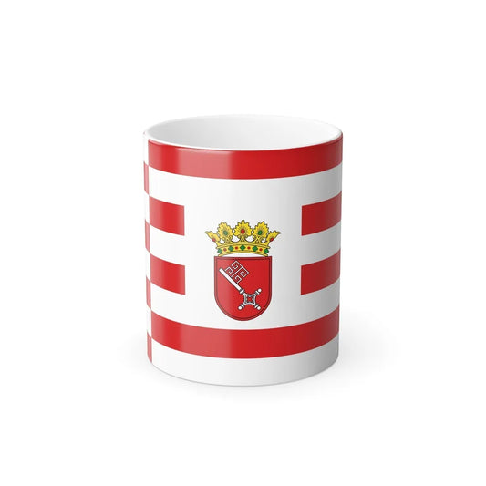 Flag of Bremen with middle arms Germany - Color Changing Coffee Mug-11oz-Go Mug Yourself