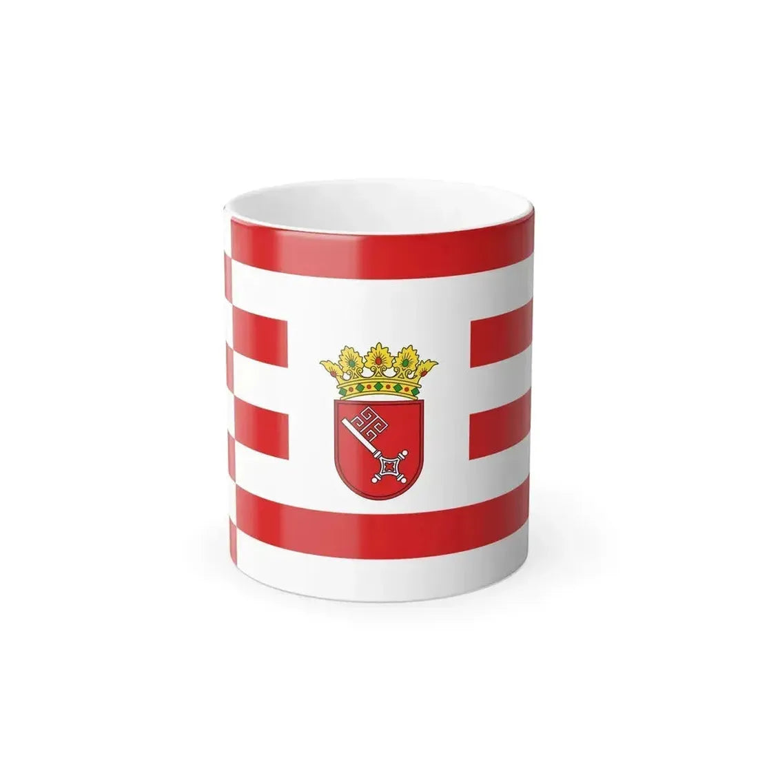 Flag of Bremen with middle arms Germany - Color Changing Coffee Mug 11oz - Go Mug Yourself