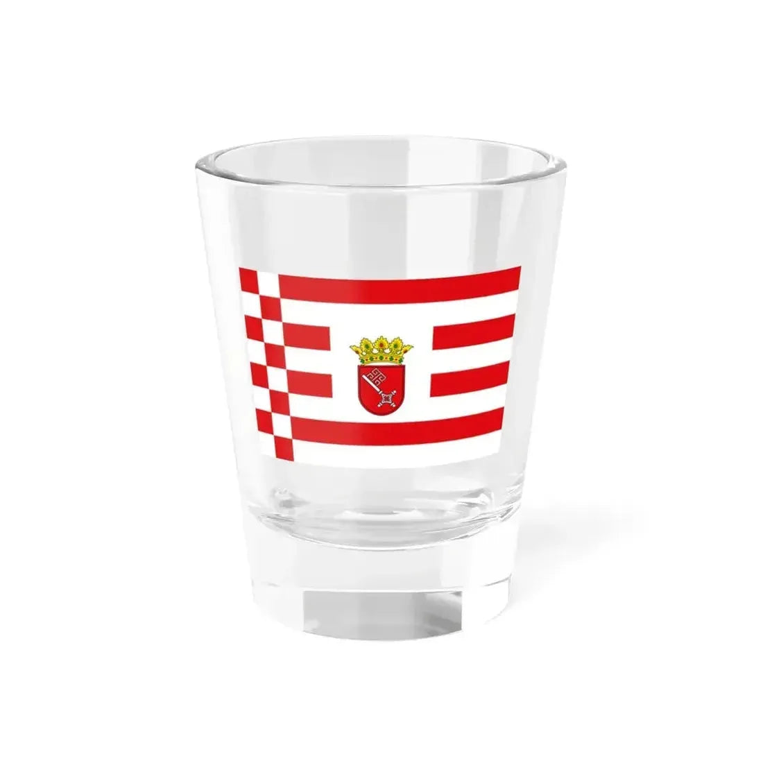 Flag of Bremen with middle arms Germany - Shot Glass 1.5oz 1.5oz - Go Mug Yourself
