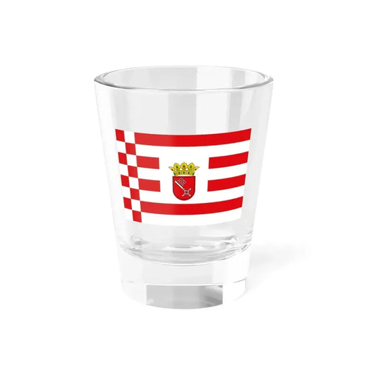 Flag of Bremen with middle arms Germany - Shot Glass 1.5oz 1.5oz - Go Mug Yourself