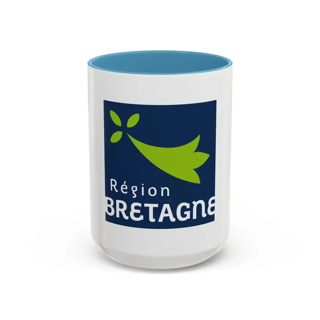 Flag of Bretagne France 2 - Accent Coffee Mug 15oz Light Blue - Go Mug Yourself