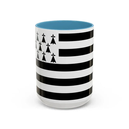Flag of Bretagne France - Accent Coffee Mug 15oz Light Blue - Go Mug Yourself