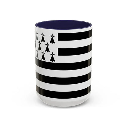 Flag of Bretagne France - Accent Coffee Mug 15oz Navy - Go Mug Yourself