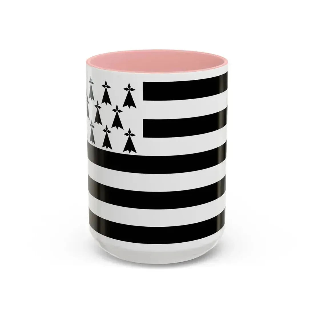 Flag of Bretagne France - Accent Coffee Mug 15oz Pink - Go Mug Yourself