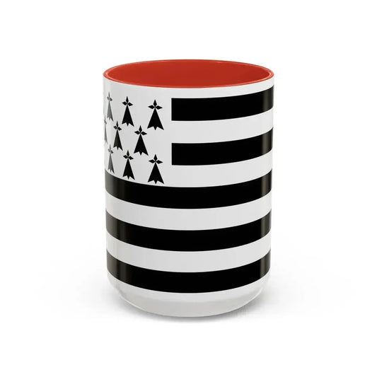 Flag of Bretagne France - Accent Coffee Mug 15oz Red - Go Mug Yourself