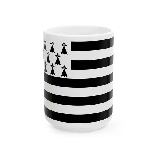 Flag of Bretagne France - White Coffee Mug 15oz - Go Mug Yourself