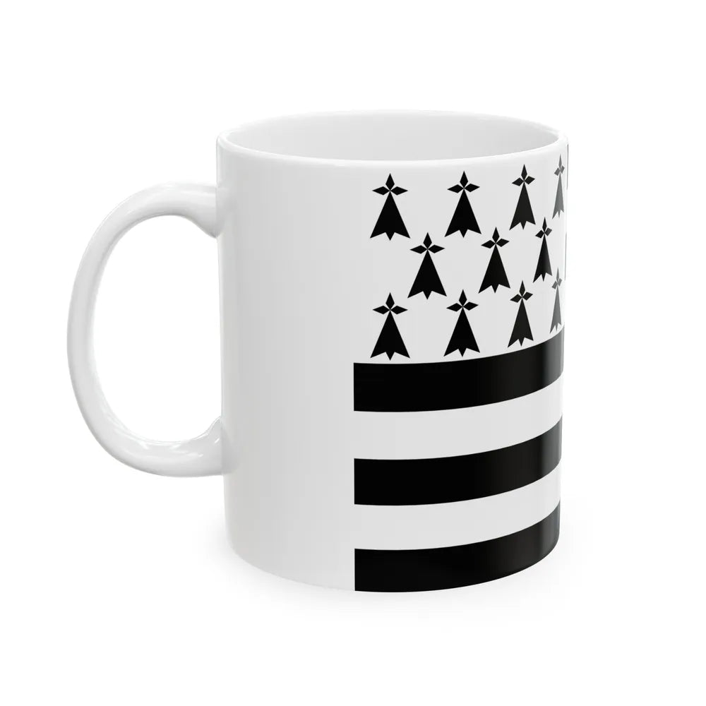 Flag of Bretagne France - White Coffee Mug-Go Mug Yourself