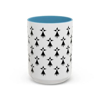 Flag of Bretagne3 France - Accent Coffee Mug 15oz Light Blue - Go Mug Yourself