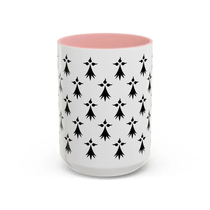 Flag of Bretagne3 France - Accent Coffee Mug 15oz Pink - Go Mug Yourself